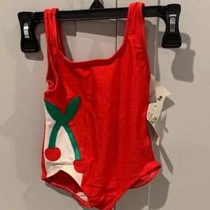 NWT Vintage Florence Eiseman Bright Red Cherry 2T Swimsuit